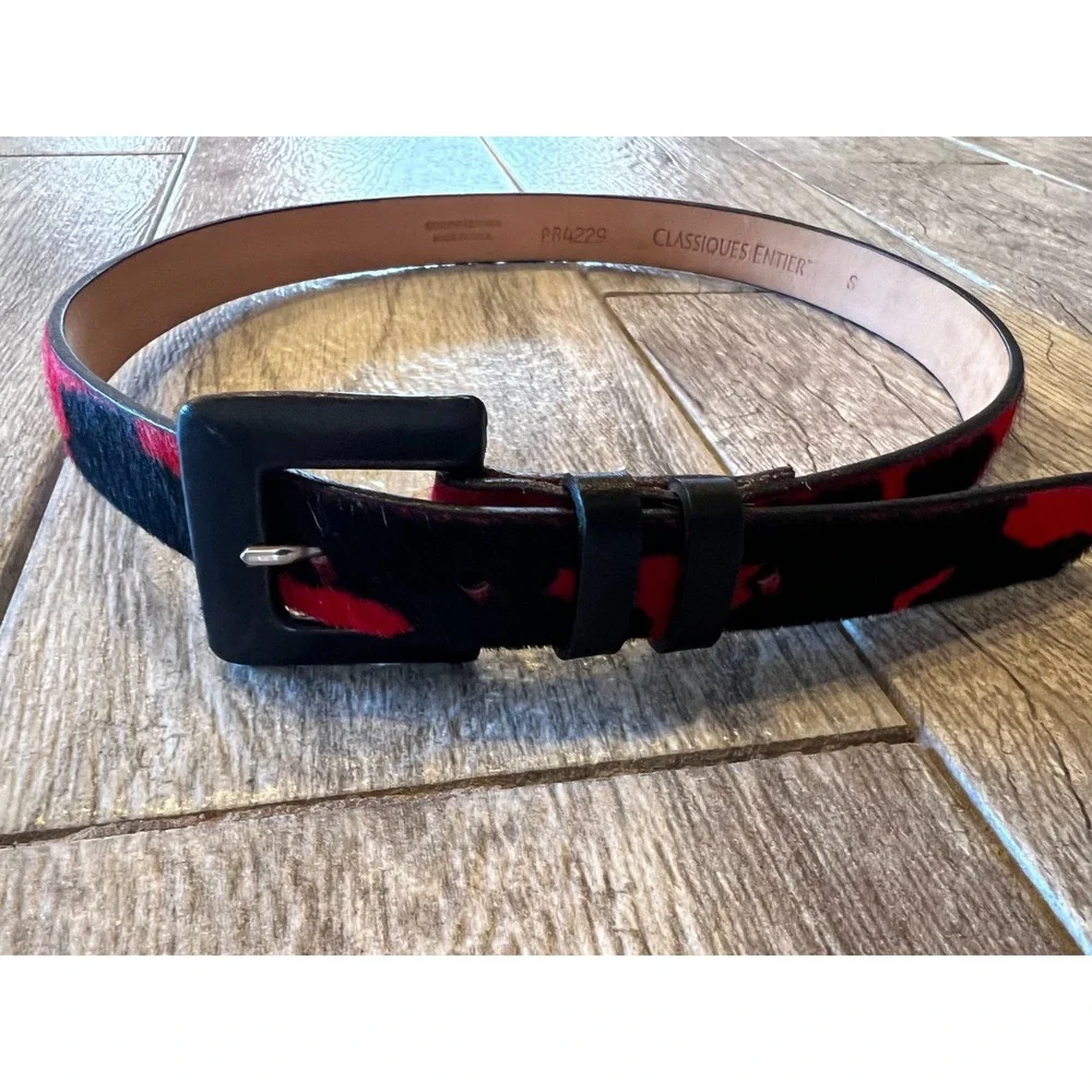 Classiques‎ Entier Patent Leather Belt Womens Small USA PR4229 Cow Print Rodeo